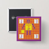 De geometrie-Button-vierkant-leeftijd 4 Vierkante Button 5,1 Cm (Voorkant /achterkant)