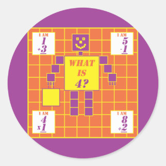 De geometrie-Sticker-vierkant-leeftijd 4 Ronde Sticker