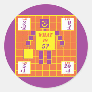 De geometrie-Sticker-vierkant-leeftijd 5 Ronde Sticker