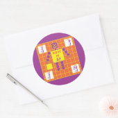 De geometrie-Sticker-vierkant-leeftijd 5 Ronde Sticker (Envelop)