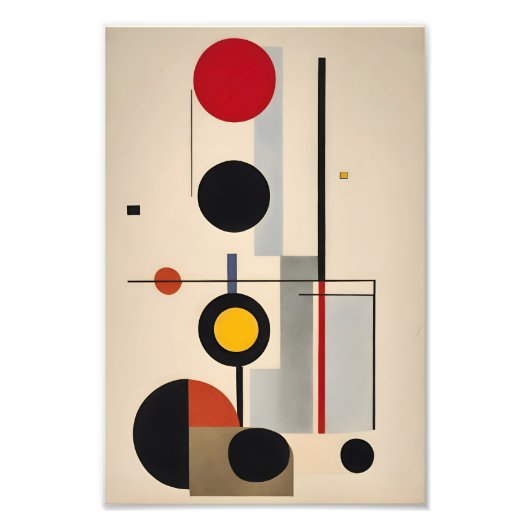 De geometrische Abstracte kunst van het Bauhaus Foto Afdruk (Voorkant)