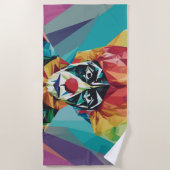de Geometrische Clown Strandlaken (Voorkant)