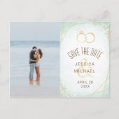 De Geometrische Foto van de Ring van de waterverf  Uitnodiging Briefkaart (Voorkant)