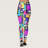 De geometrische kleurrijke vormen van Retro 80 Leggings (Achterkant)