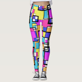 De geometrische kleurrijke vormen van Retro 80 Leggings