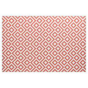 De geometrische Oranje en Witte Stof van het