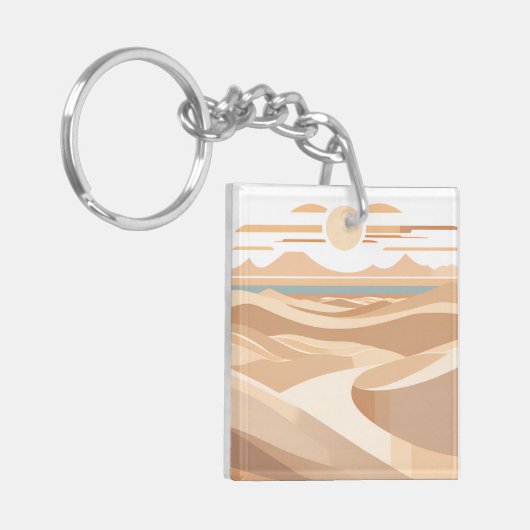 De geometrische woestijn sleutelhanger (Voorkant Links)