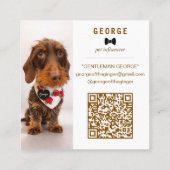 De George | Moderne aangepaste dubbele foto QR-cod Vierkante Visitekaartje (Achterkant)