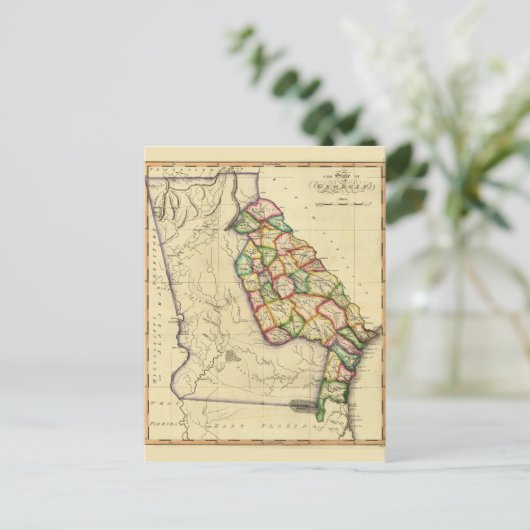 De Georgië-kaart (circa 1810) Briefkaart (Staand voorkant)