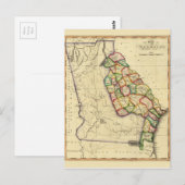 De Georgië-kaart (circa 1810) Briefkaart (Voorkant / Achterkant)