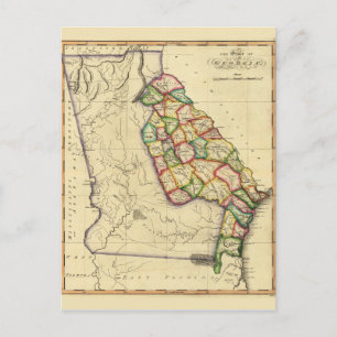 De Georgië-kaart (circa 1810) Briefkaart