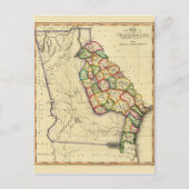 De Georgië-kaart (circa 1810) Briefkaart (Voorkant)