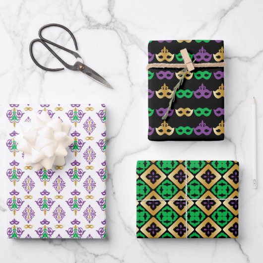 de gepantserde mardi gras inpakpapier vel (Voorkant)
