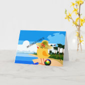De gepensioneerde Chick... Fun op het strand Kaart (Gele Bloem)