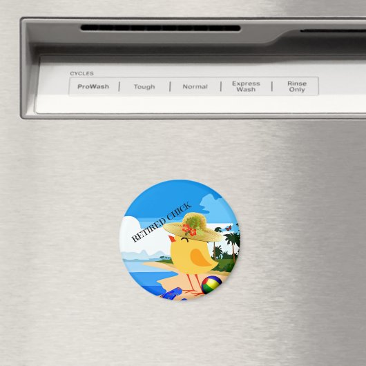 De gepensioneerde Chick op het strand Magneet (Insitu (Vaatwasser))