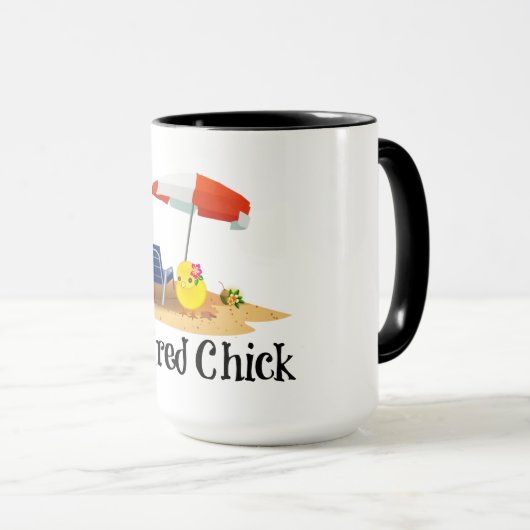 De gepensioneerde Chick op het strand Mok (Voorkant rechts)