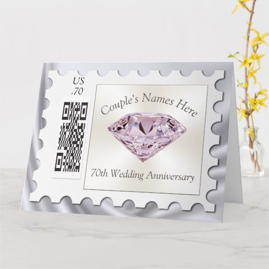 De gepersonaliseerde 70ste Kaart van het Jubileum (Gele Bloem)