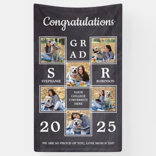 De gepersonaliseerde Afstuderen Gefeliciteerd van  Spandoek (Verticaal)