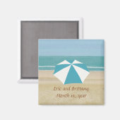 De gepersonaliseerde Beach bewaart de DopnetjesWed Magneet (Voorkant / Achterkant)