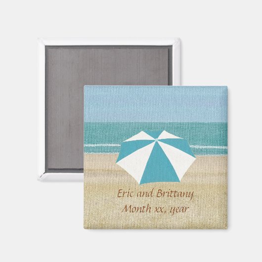 De gepersonaliseerde Beach bewaart de DopnetjesWed Magneet (Voorkant / Achterkant)