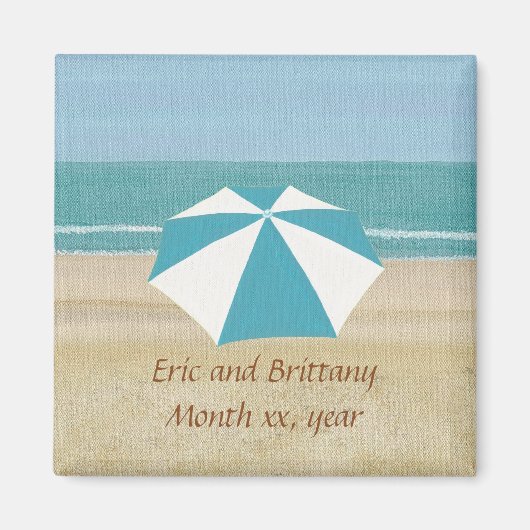 De gepersonaliseerde Beach bewaart de DopnetjesWed Magneet (Voorkant)