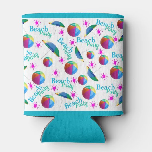 De gepersonaliseerde Beach Partij kan Sjabloon Blikjeskoeler (Achterkant)