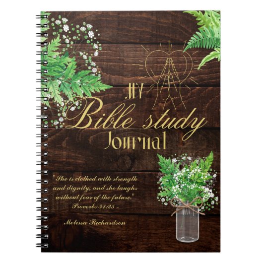 De gepersonaliseerde Bijbelstudie voegt Naam en Ve Notitieboek (Voorkant)