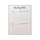 De gepersonaliseerde Blocnote van de Vergadering (Linkerzijde)