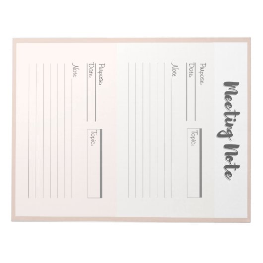 De gepersonaliseerde Blocnote van de Vergadering (Voorkant)