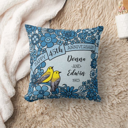 De gepersonaliseerde BloemenVogel van de 45ste Kussen (Deken)