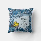 De gepersonaliseerde BloemenVogel van de 45ste Kussen (Achterkant)