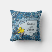 De gepersonaliseerde BloemenVogel van de 45ste Kussen (Voorkant)