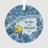 De gepersonaliseerde BloemenVogel van de 45ste Ornament (achterkant)