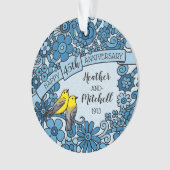 De gepersonaliseerde BloemenVogel van de 45ste Ornament (voorkant)