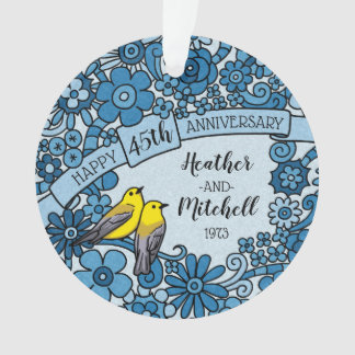 De gepersonaliseerde BloemenVogel van de 45ste Ornament