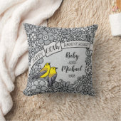 De gepersonaliseerde BloemenVogels van de 60ste Kussen (Deken)