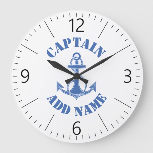 De gepersonaliseerde boot van de kapiteinsnaam grote klok (Voorkant)