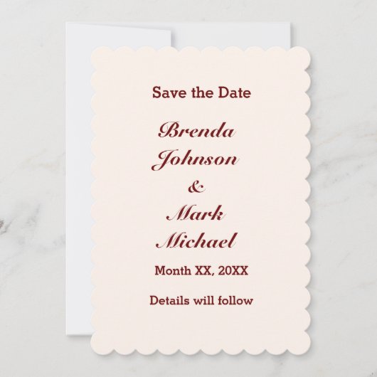 De gepersonaliseerde Bride & Groom sparen de Vlakk Save The Date (Voorkant)