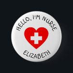 De gepersonaliseerde Button van de Verpleegster va<br><div class="desc">Voeg gewoon jouw naam toe aan deze schattige verpleegknop in het aanpassingsgebied.</div>