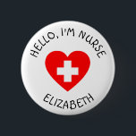 De gepersonaliseerde Button van de Verpleegster va<br><div class="desc">Voeg gewoon jouw naam toe aan deze schattige verpleegknop in het aanpassingsgebied.</div>