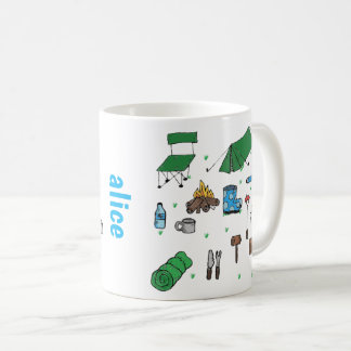 De gepersonaliseerde campingmok voor elke buitenac koffiemok