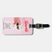 De gepersonaliseerde Code QR van de Foto Scannable Bagagelabel (Voorkant horizontaal)