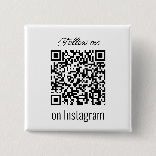 De gepersonaliseerde Code QR volgt me Sociale Medi Vierkante Button 5,1 Cm (Voorkant)