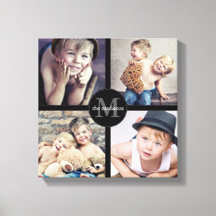 De Gepersonaliseerde Collage van de familie Foto Canvas Afdruk