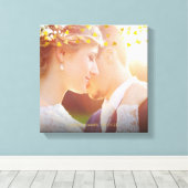 De gepersonaliseerde Confettien van de Harten van Canvas Afdruk (Insitu (Houten vloer))