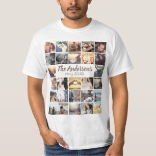 De gepersonaliseerde de fotocollage van de sjabloo t-shirt