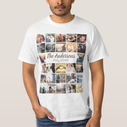 De gepersonaliseerde de fotocollage van de sjabloo t-shirt (Voorkant)