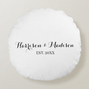 De gepersonaliseerde de naamdatum van het manuscri rond kussen