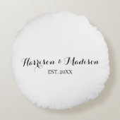 De gepersonaliseerde de naamdatum van het manuscri rond kussen (Achterkant)