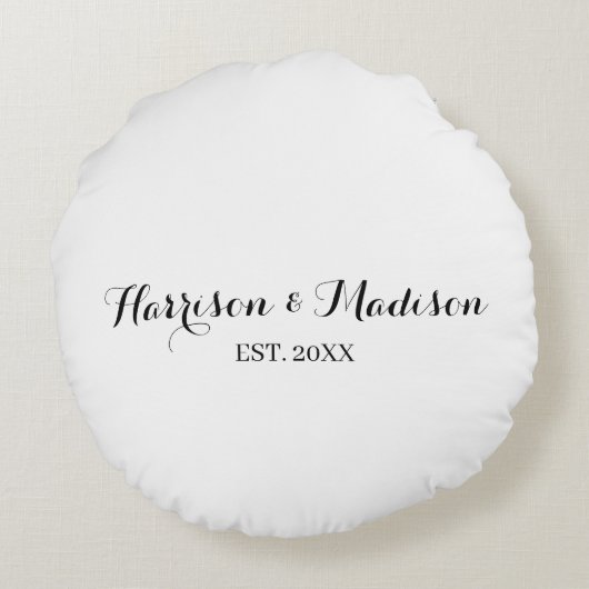 De gepersonaliseerde de naamdatum van het manuscri rond kussen (Achterkant)